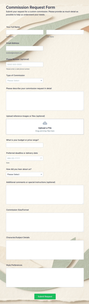 Commission Request Form Template