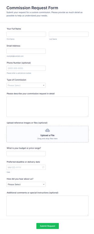Commission Request Form Template