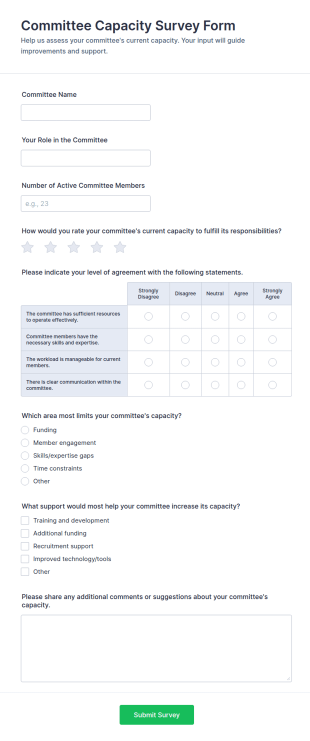 Committee Capacity Survey Form Template