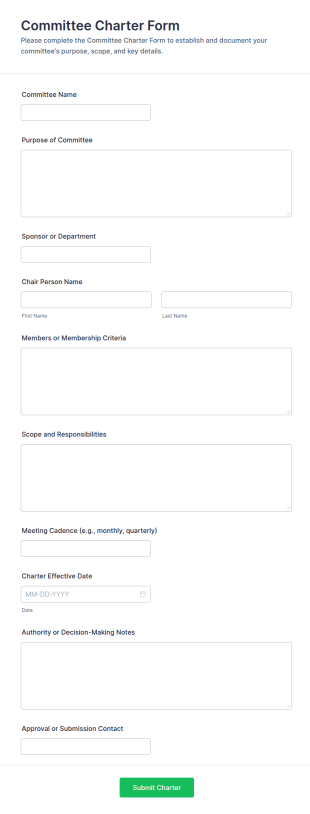 Committee Charter Form Template