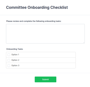 Committee Onboarding Checklist Form Template
