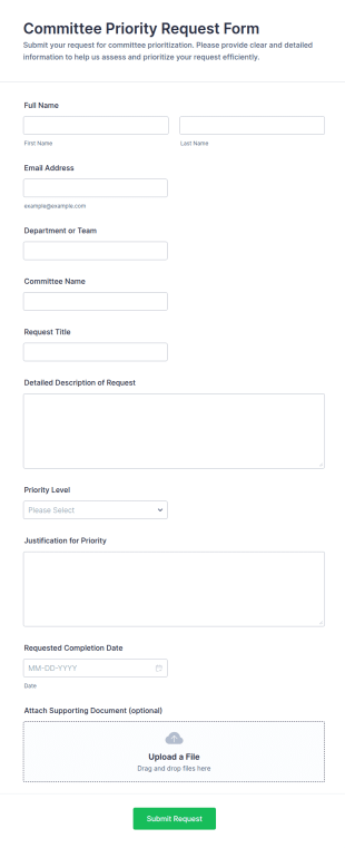 Committee Priority Request Form Template