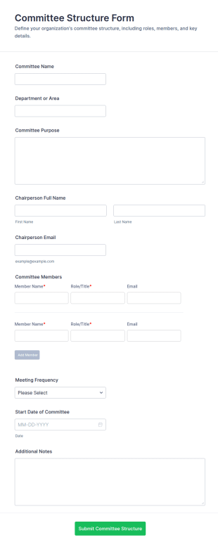 Committee Structure Form Template