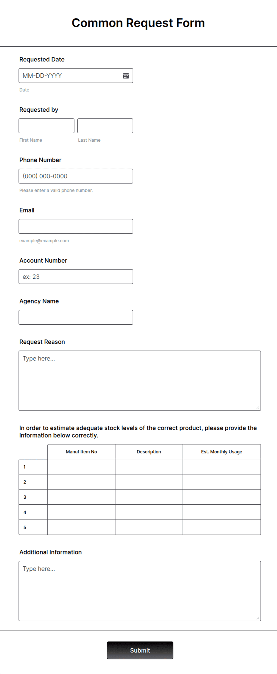Form Sample Request