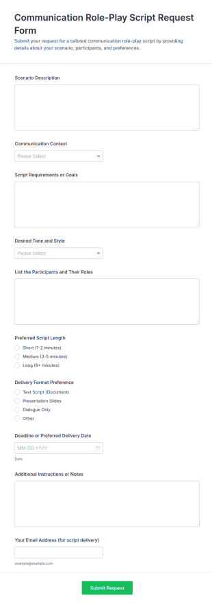 Communication Role Play Script Request Form Template