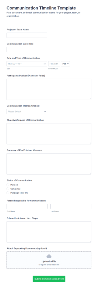 Communication Timeline Template