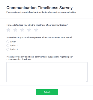 Communication Timeliness Survey Form Template