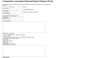 Community Association Financial Report Request Form Template