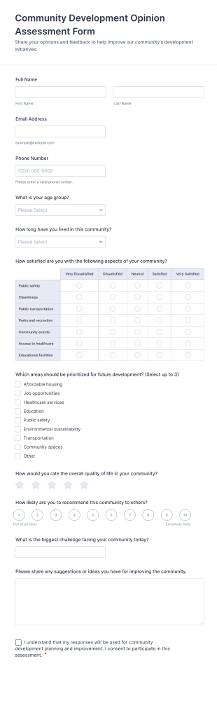 Community Development Opinion Assessment Form Template