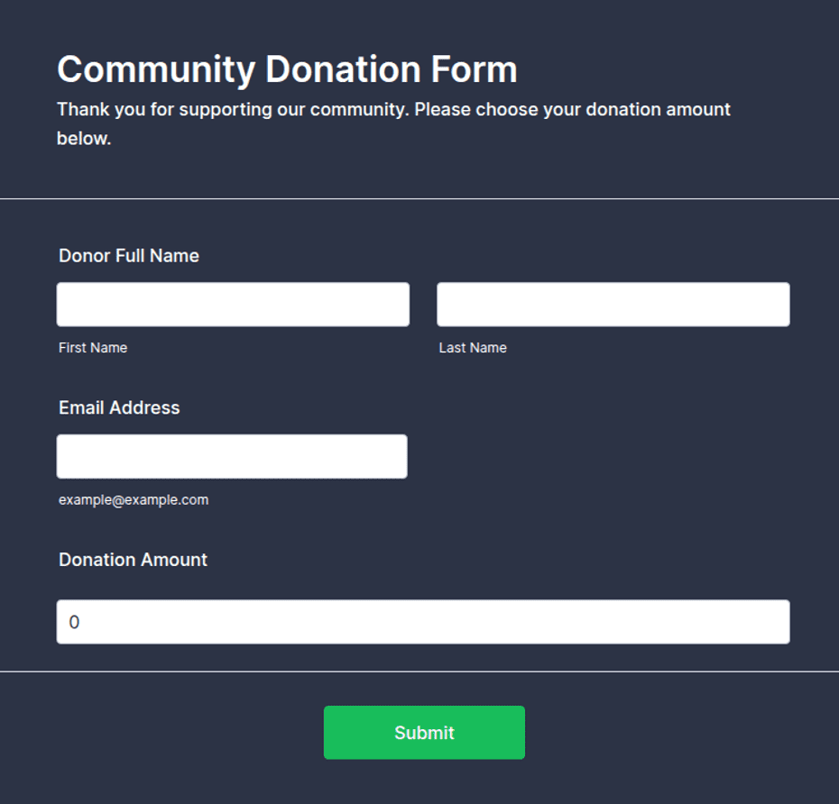 COMMUNITY DONATION REQUEST FORM visual data 2