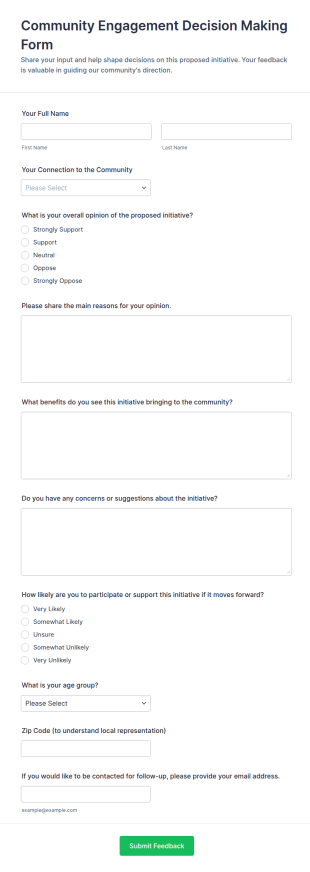 Community Engagement Decision Making Form Template