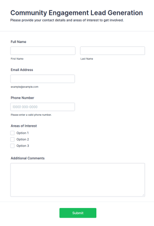Community Engagement Lead Generation Form Template