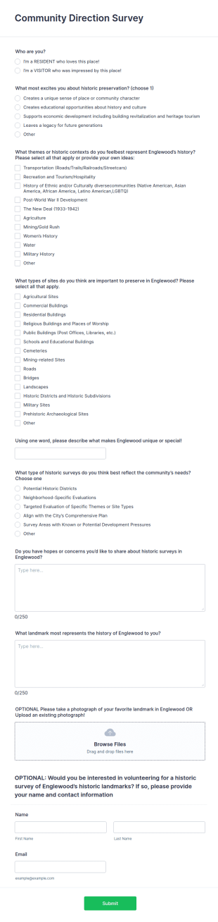 Community Engagement Survey Form Template