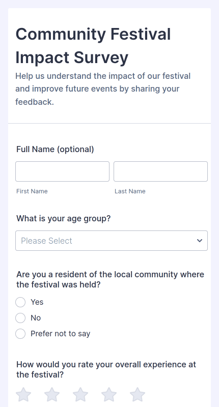 Community Festival Impact Survey