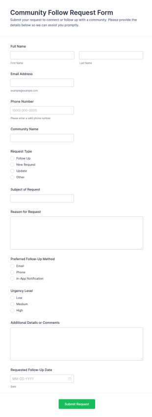 Community Follow Request Form Template