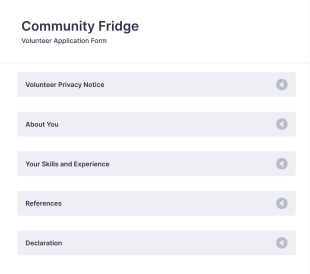 Community Fridge Volunteer Application Form Template
