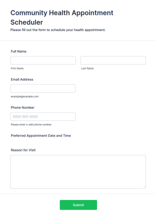 Community Health Appointment Scheduler Form Template