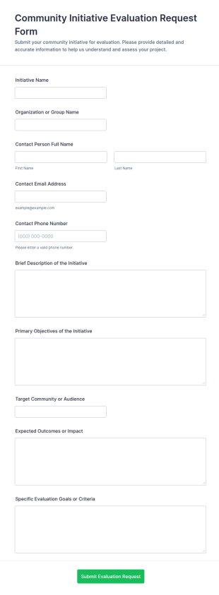 Community Initiative Evaluation Request Form Template