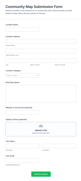 Community Map Submission Form Template