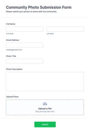 Community Photo Submission Form Template