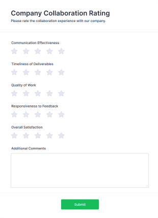 Company Collaboration Rating Form Template