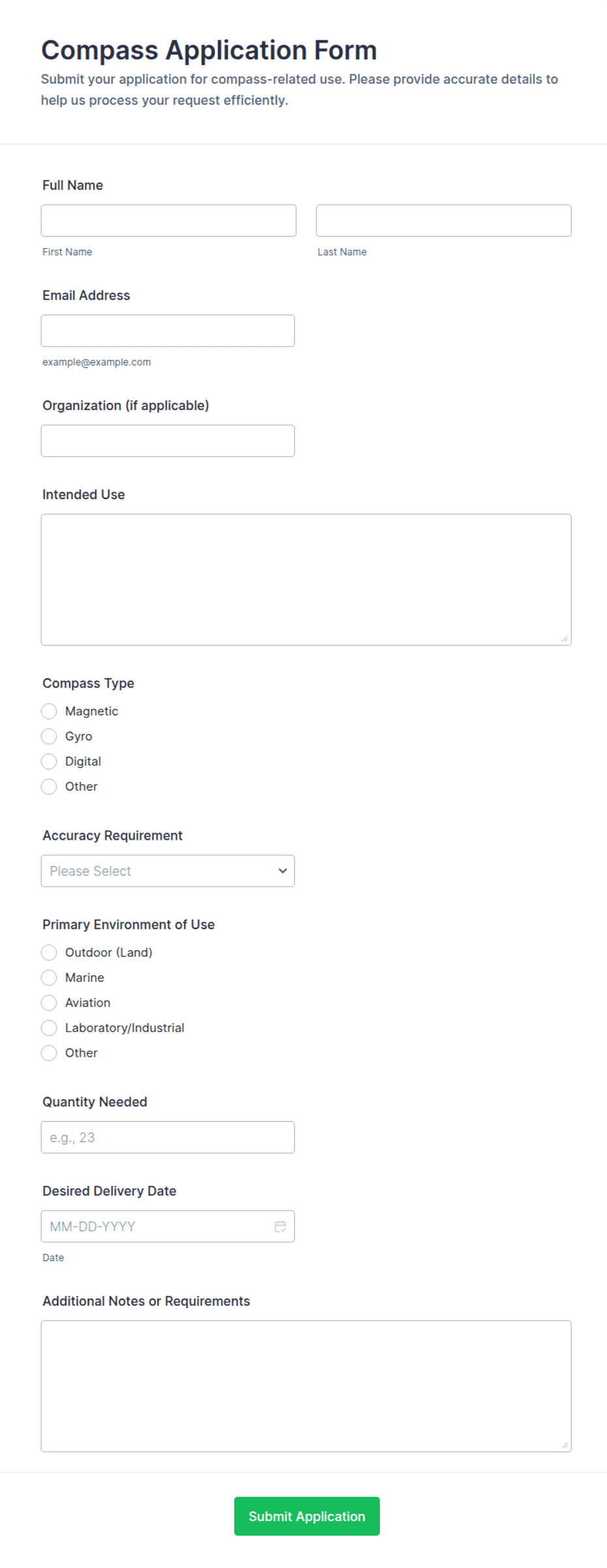 Compass Application Form Template | Jotform