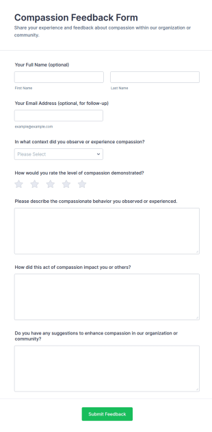Compassion Feedback Form Template