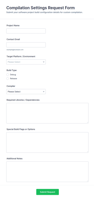 Compilation Settings Request Form Template