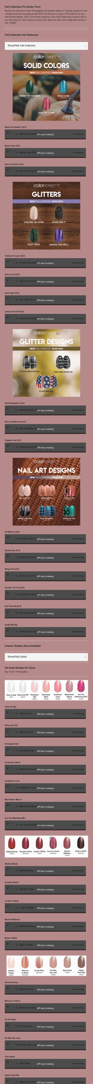 Nail Fall Collection Pre Order Form Template