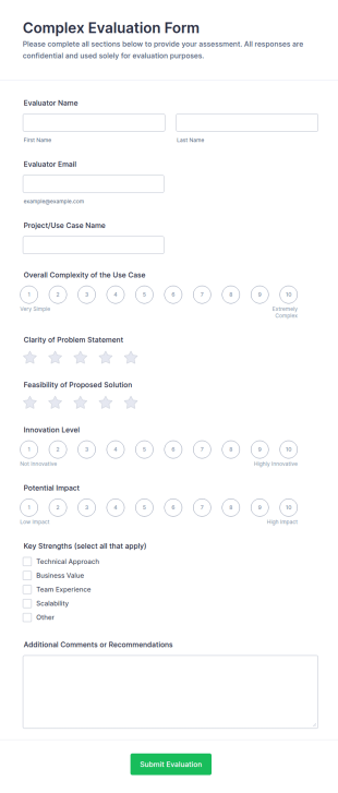 Complex Evaluation Form Template