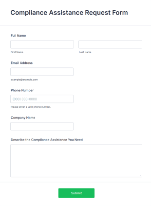 Compliance Assistance Request Form Template