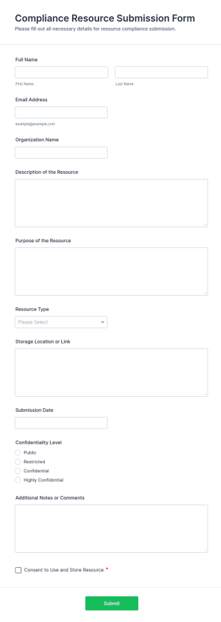 Compliance Resource Submission Form Template