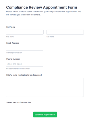 Compliance Review Appointment Form Template