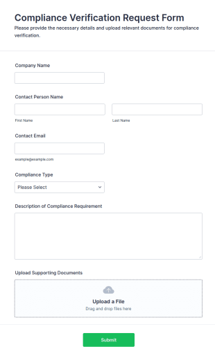 Compliance Verification Request Form Template