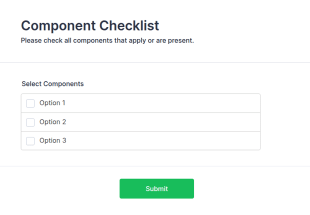 Component Checklist Form Template