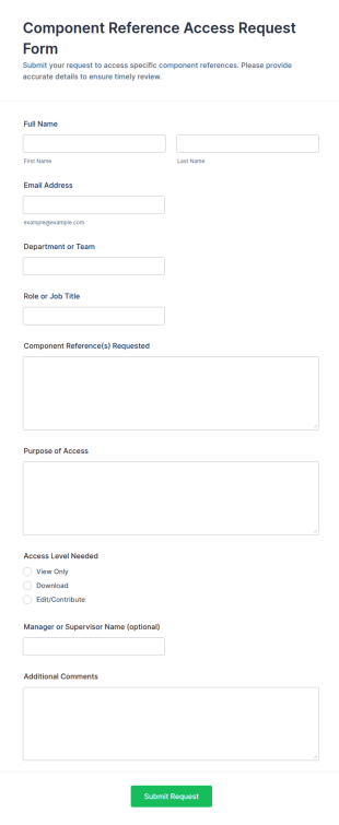 Component Reference Access Request Form Template