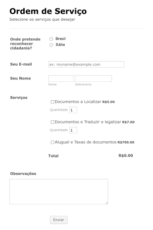 Compra Personalizada Form Template