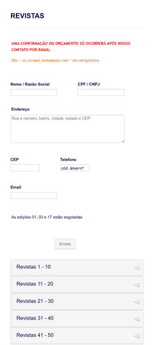 Compra Revistas Form Template