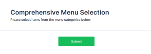 Comprehensive Menu Selection Form Template
