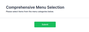 Comprehensive Menu Selection Form Template