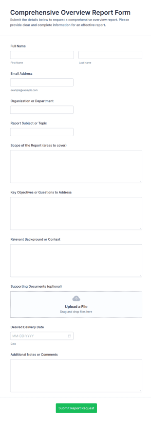 Comprehensive Overview Report Form Template