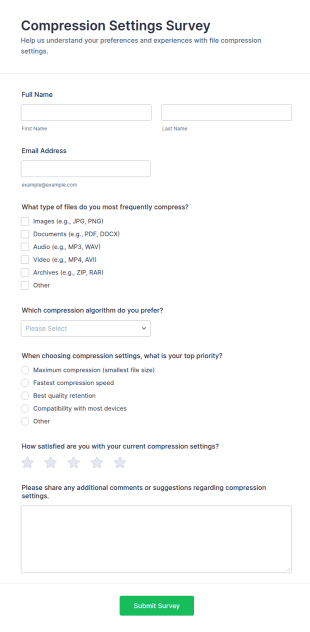 Compression Settings Survey Form Template