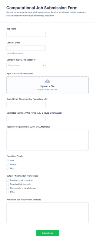 Computational Job Submission Form Template
