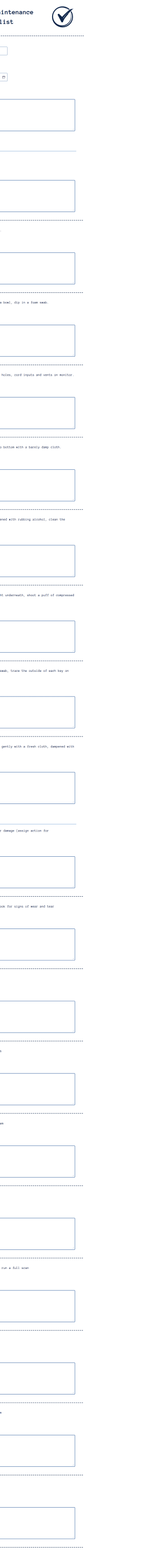 Computer Maintenance Checklist Form Template