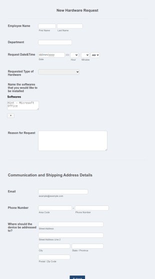 Computer Request Form Template