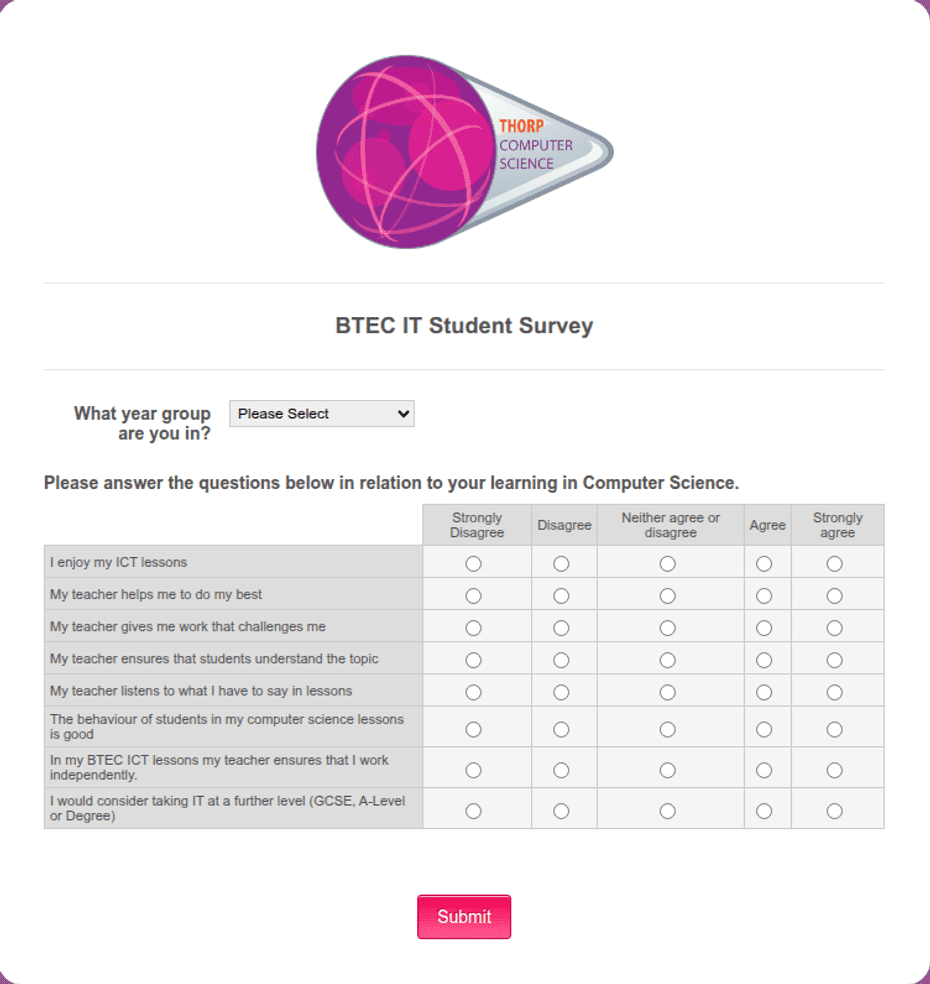 Computer Science Student Survey Form Template | Jotform