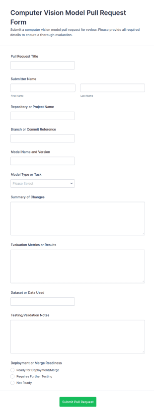 Computer Vision Model Pull Request Form Template