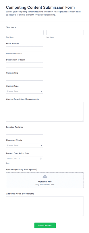 Computing Content Submission Form Template