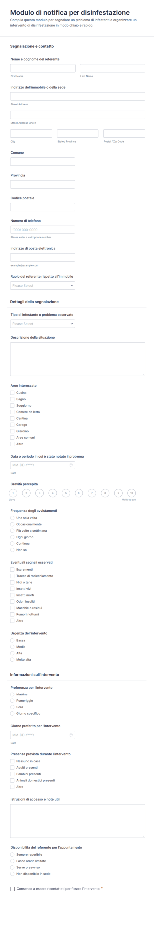 Comunicazione Di Disinfestazione