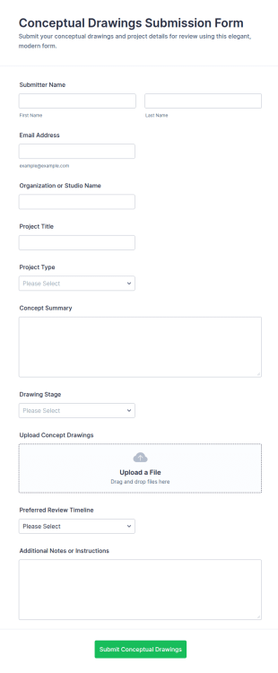Conceptual Drawings Submission Form Template